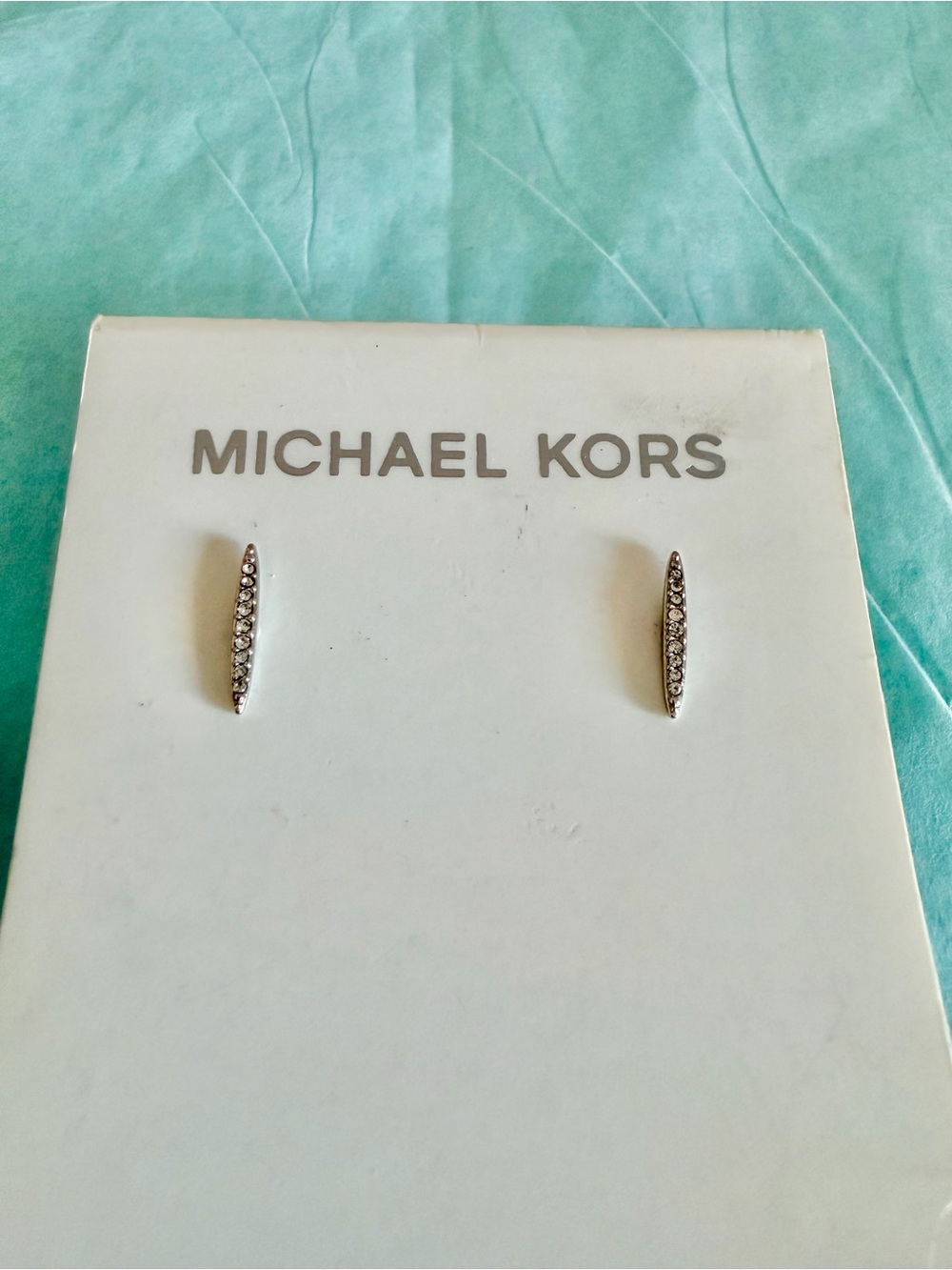 Michael Kors Silver Crystal Matchstick Earrings